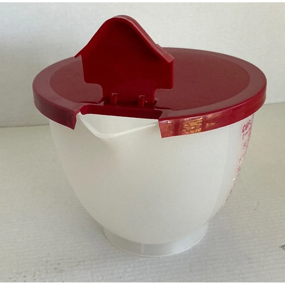 Tupperware Vintage Mix-N-Stor Measuring Pitcher 8 Cup 2 Quart Red Lid 1288-2